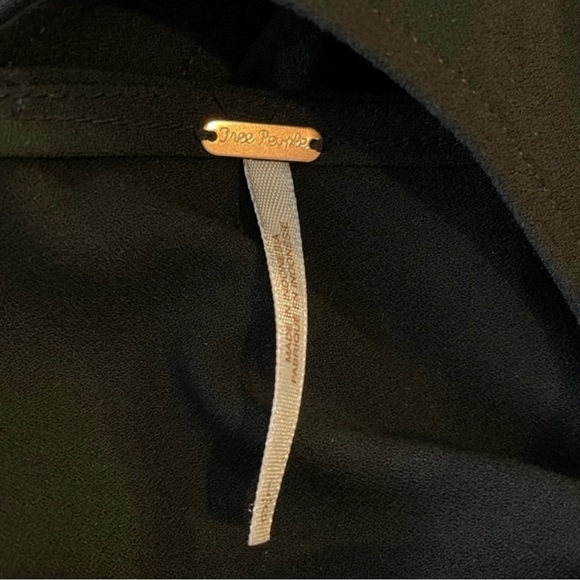 Free People Black Backless Dress With Silver Hoops - Picture 3 of 3